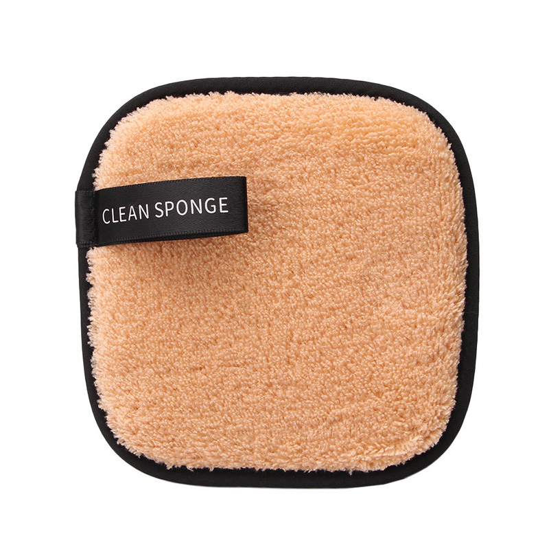 Private Label Wholesale Custom Square shape Reusable Facial Makeup Remover Sponge Cleaning Pad Lazy Water face Cleansing puff