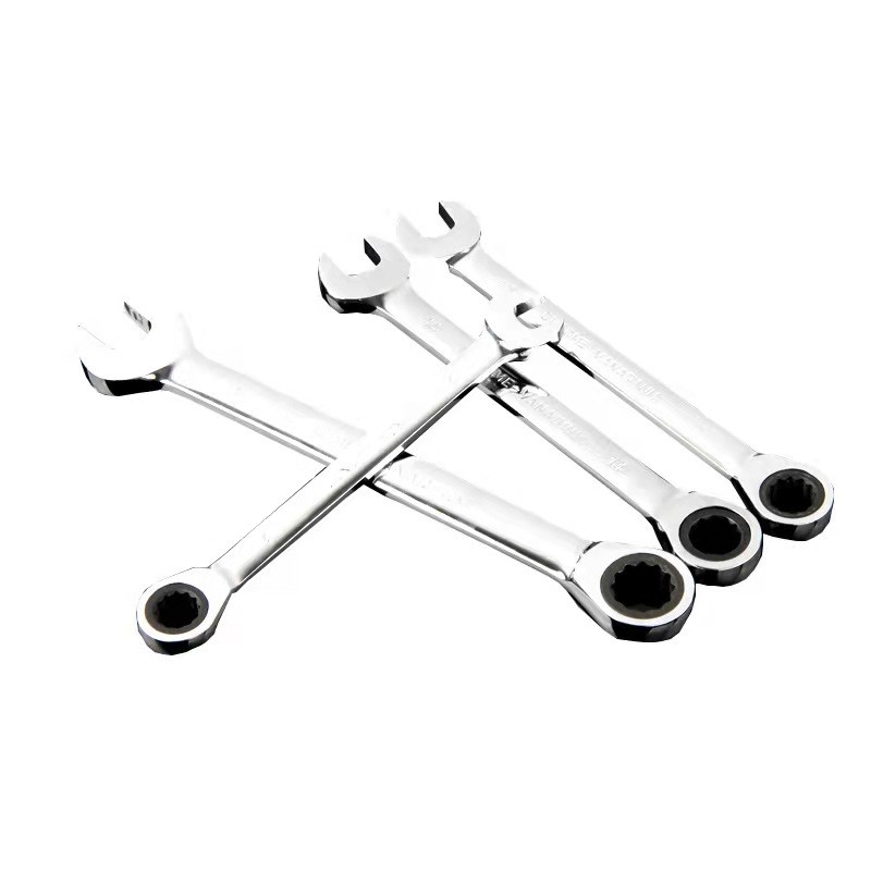 Chromium-vanadium steel double end quick ratchet wrench 6-55mm, 302 straight shank, full length, 200g