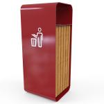 ISO9001 Certificate Street Square 50L Outdoor Wooden Trash Can