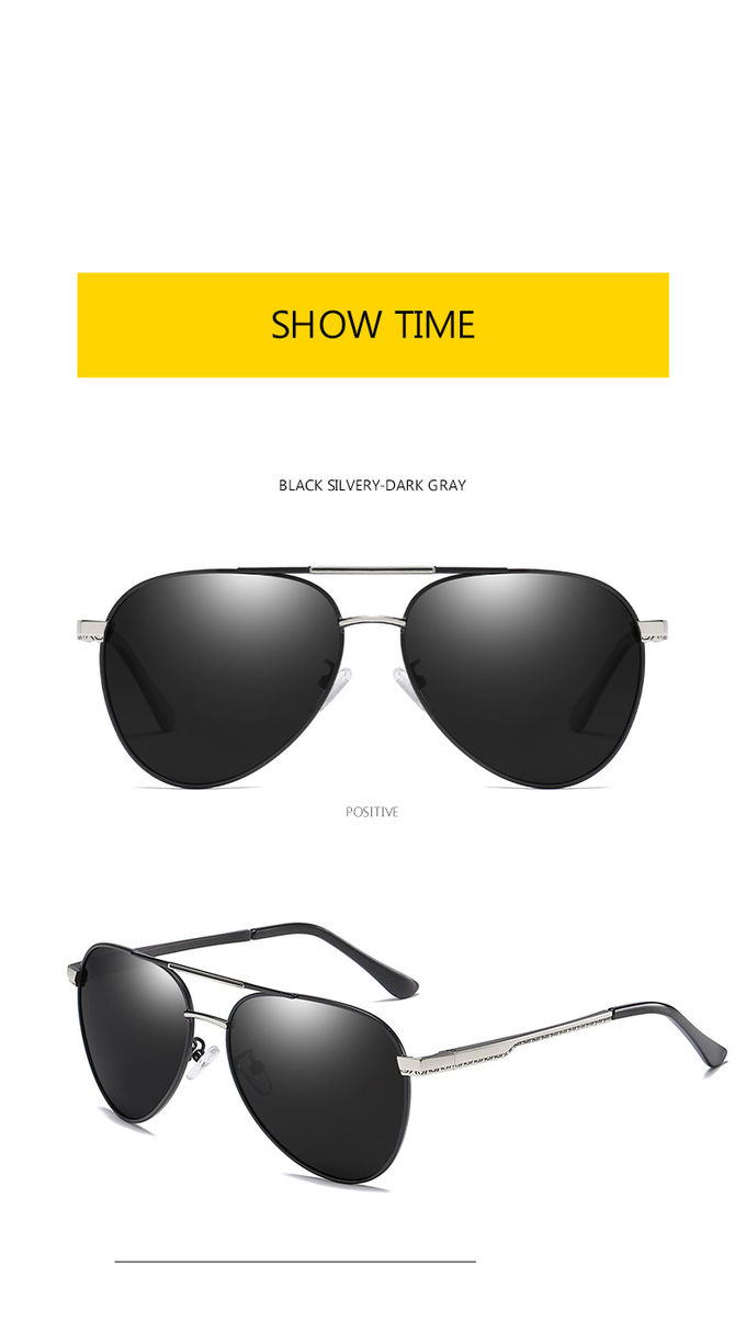 Fashion Polarized UV400 Mens Pilot Sunglasses With Metal Hinge 146MM