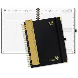 China 100GSM Paper 12 Month Weekly Planner 2023 Black Spiral Hardback wholesale