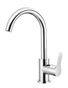 China Polished Zinc Body Kitchen Mixer Faucet 360 Degree Swivel Spout Kitchen Tap wholesale