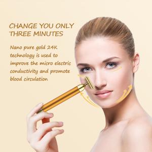 China Face Lift DC 1.5V 6000VPM 24K Gold Bar Face Massager wholesale