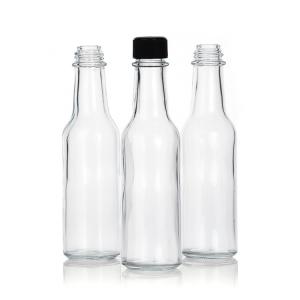 China 150ml Round 5oz Hot Sauce Bottles Glass Seasoning Bottle wholesale