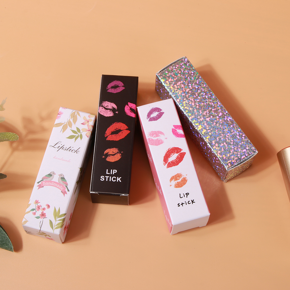 Lip Balm Customizable Paper Box Packaging Custom Lipstick Boxes With Stickers