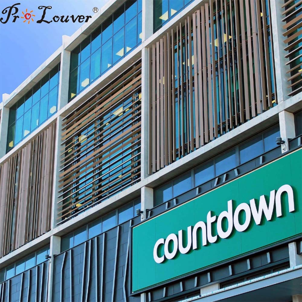 Aluminum Box Louver for Architectural Exterior Facades, Decoration Louver