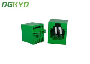 China DGKYD52221162IWJ1DY7057 Rectangle Green PBT RJ12 Single Ports 2 Pin Connector Jack wholesale