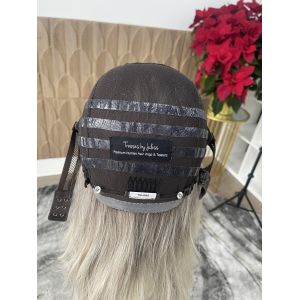 Natural Black Medical Silicone Wigs 16in Silicone Cap Human Hair Wigs