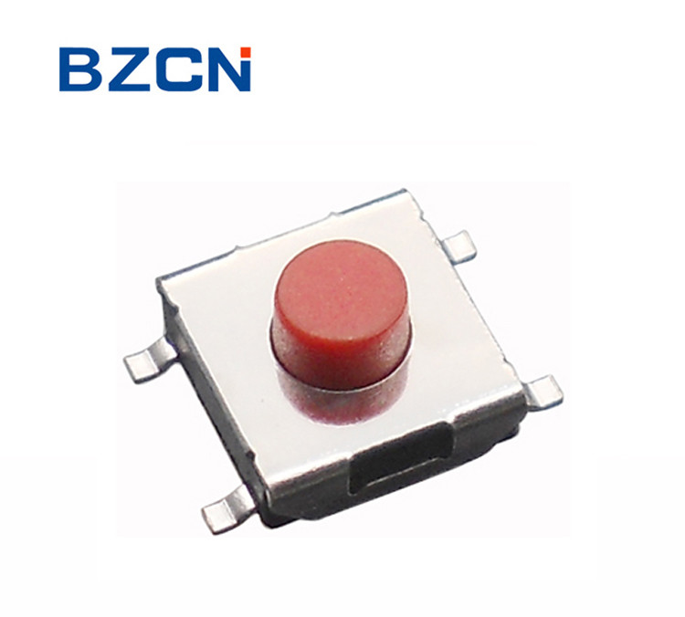 RED Low Profile Tactile Switch , 4 Pin Tactile Switch 6.2X6.2 Mm Middle Travel
