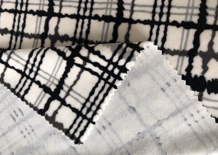 Polyester Printed Stretch Knit Soft Velboa Fabric For Garments