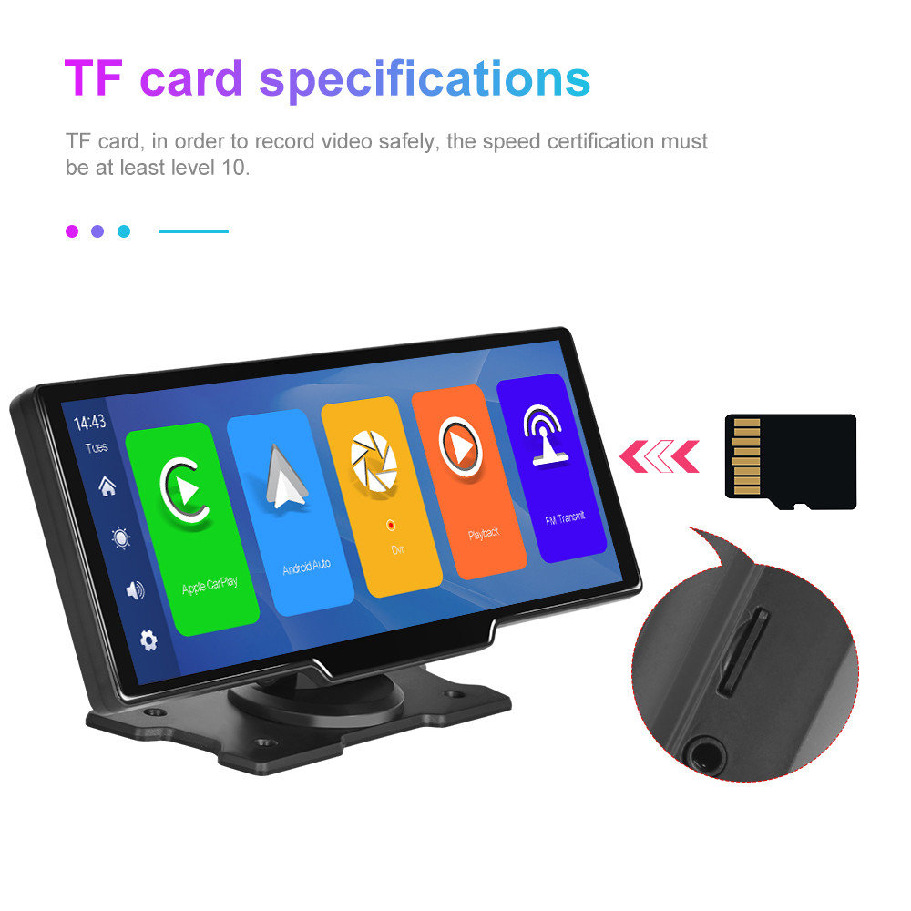 Dual Lens HD1080P Android Mp5 Carplay Dvd Player 10in Touch Screen 2.5K