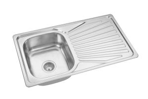 China 33*20 Inch Topmount Kitchen SS Sink With Drainboard Indian Size wholesale