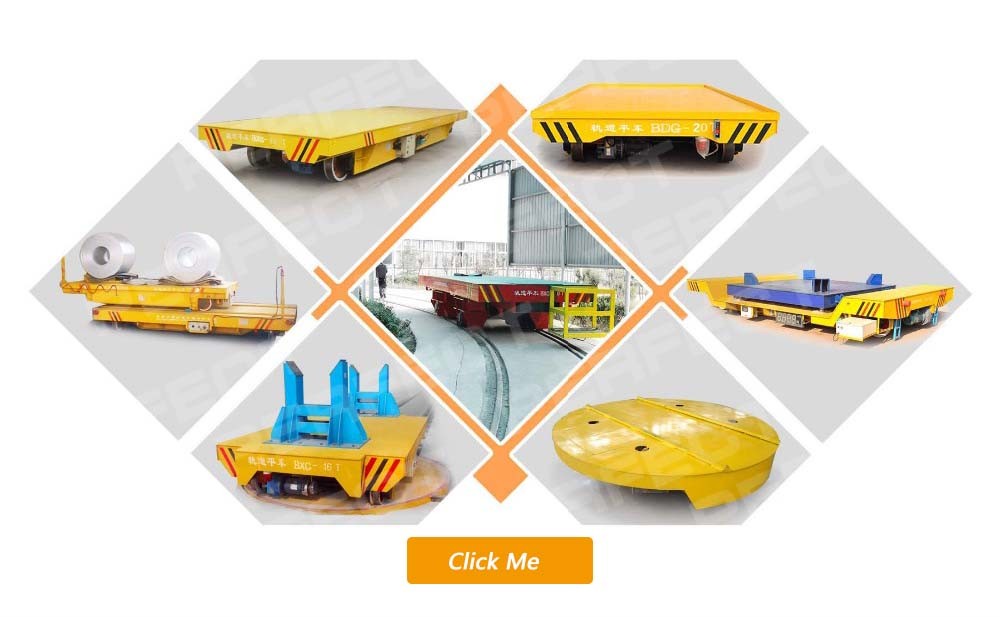 9 ton cable reel power transfer flat cart on rail motorized transfer trolley for machine parts handling