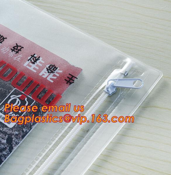 Office stationery waterproof document slider pvc packing bag,Custom waterproof