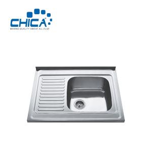 China Single Bow Press Kitchen Sink SUS304 Stainless Steel Kitchen Sink With Wing wholesale