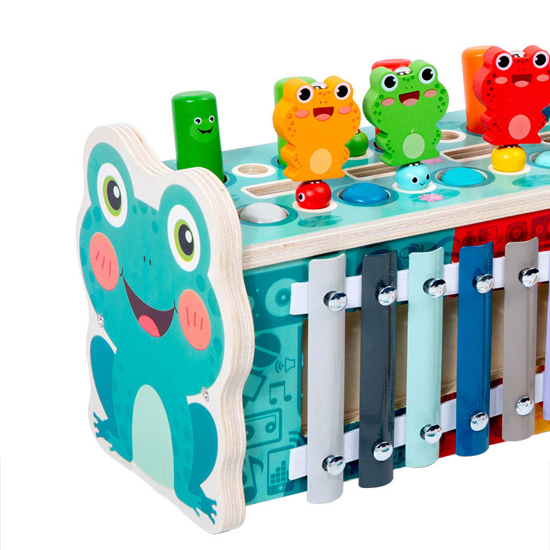 Unisex Hammering Frog Puzzle Toy Children's Early Education Building Blocks Included