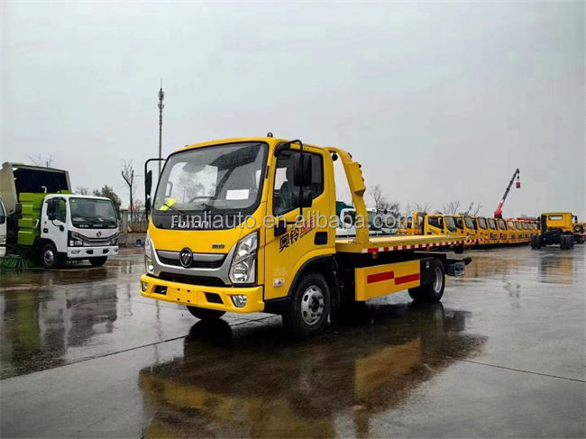 China New Foton 4ton Flatbed Car Towing Truck 4x2 Small Mini Wrecker Tow Truck Price