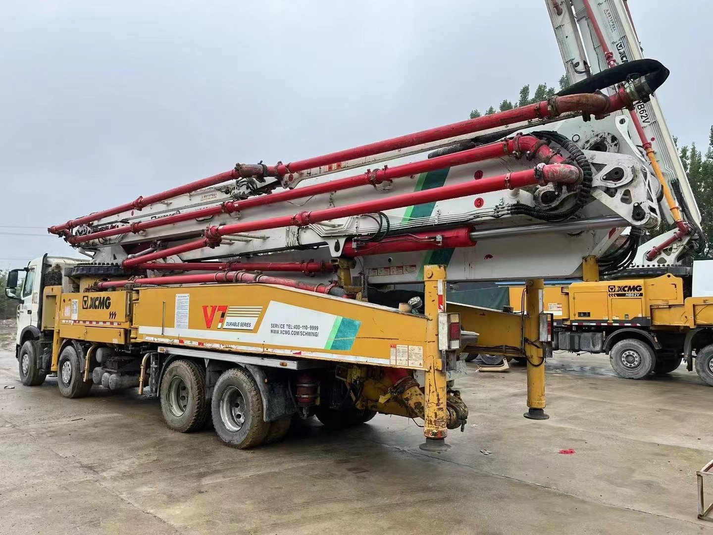 2018 XCMG HOWO 58m Used Concrete Pump Truck HB58V Semi Dry Shotcrete