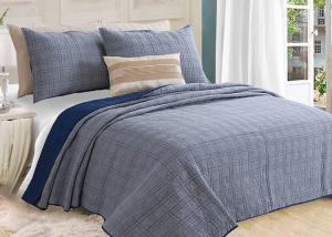 China Washed Solid Geometric Bedspreads And Coverlets 3Pcs 100% Cotton For Home wholesale
