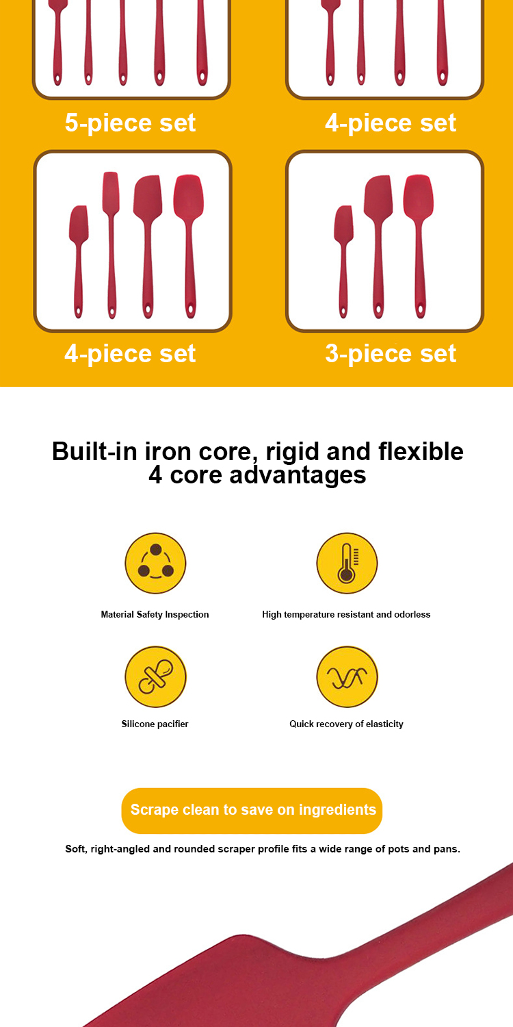 OEM Logo Food Grade 5 Piece Silicone Utensil Set