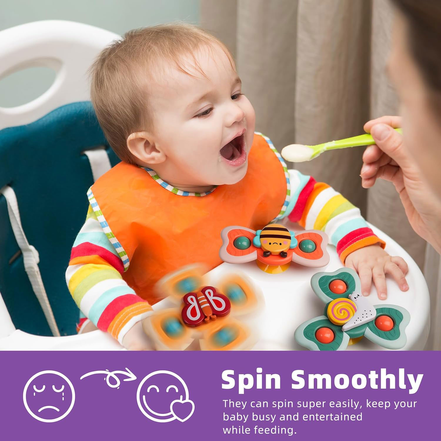 8 to 13 Years Age Range Baby Bath Toys Pressure Relief Function Suction Cup Spinner