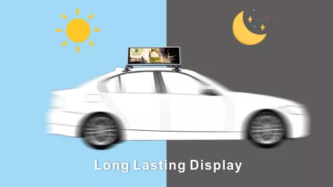 4G Car Vehicle Double Display Taxi Roof LED Display Advertising Signs P5 Led Module Screen