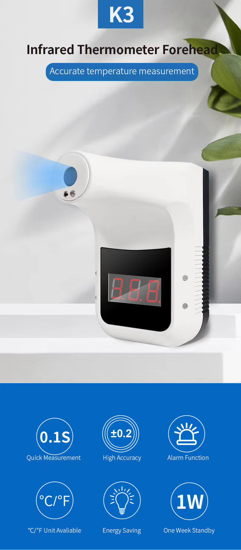 18650 Li ion Battery 32 Centigrade Infrared Temperature Detector