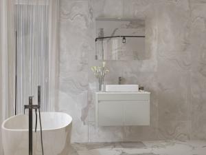 China Powder Coating Stainless Steel Wash Basin Cabinet Modern Floating Bathroom Vanities wholesale