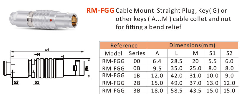 2 Pin Male Plug FGG 1B 302 multi pin automotive electrical Circular Cable Connector IP50