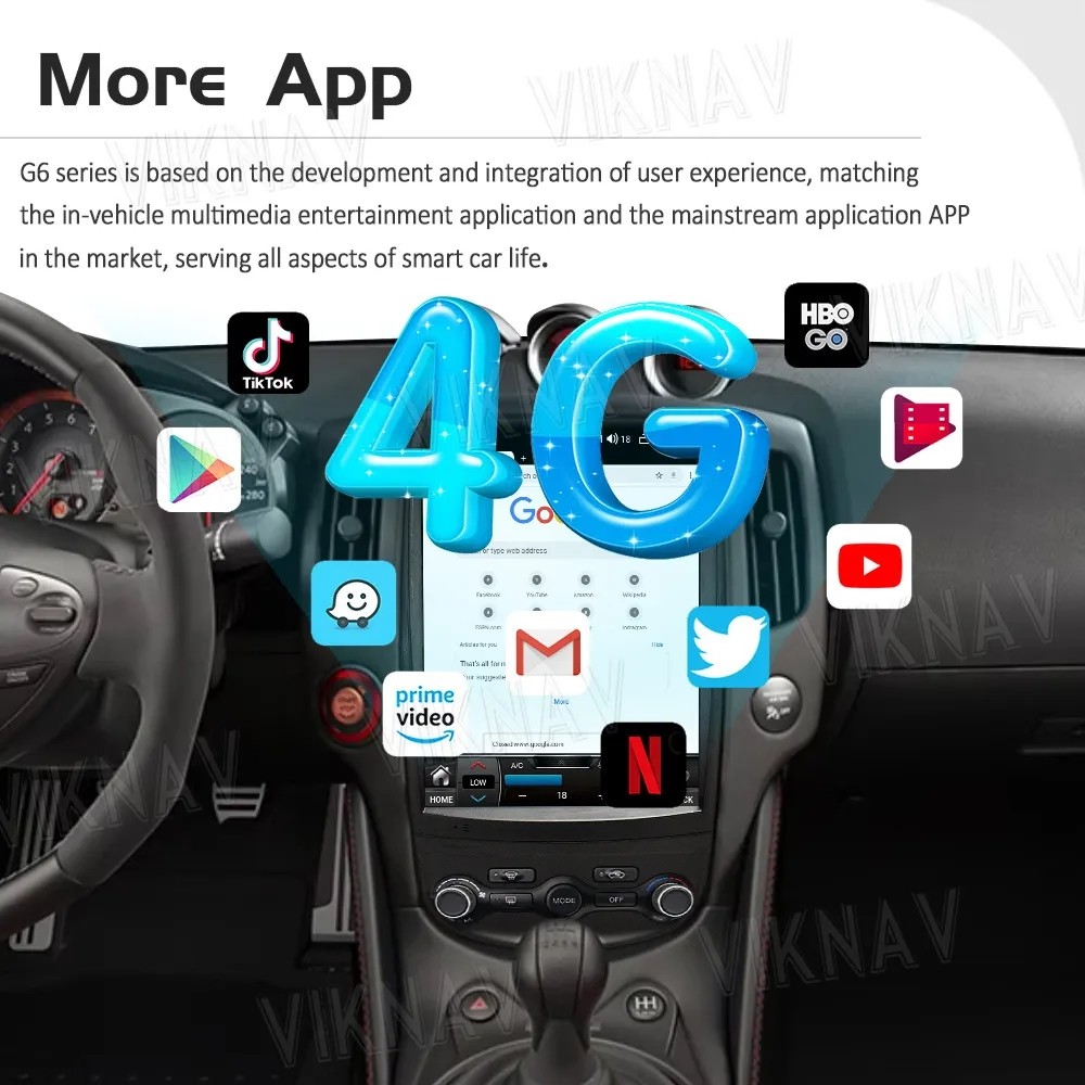 12.1Inch Android Auto Head Unit For 2008-2018 Nissan 307Z GPS Navigation Multimedia Player BT 4G Wireless Carplay