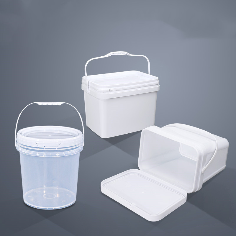 Square Plastic Barrel With Lid Handle For Paint Food Shea Butter Sauce Packaging Box 10L Capacity