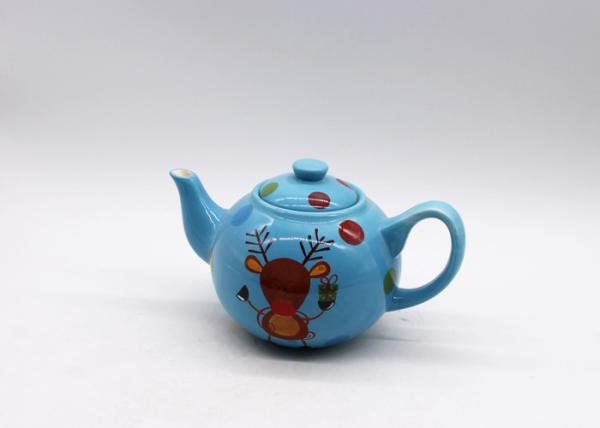 Christmas Design Decoration Ceramic Houseware Blue Color Dolomite Teapot