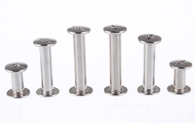 Stainless Steel Chicago Binding Barrels and Screws Big Truss Head Slotted Drive Butt Screws