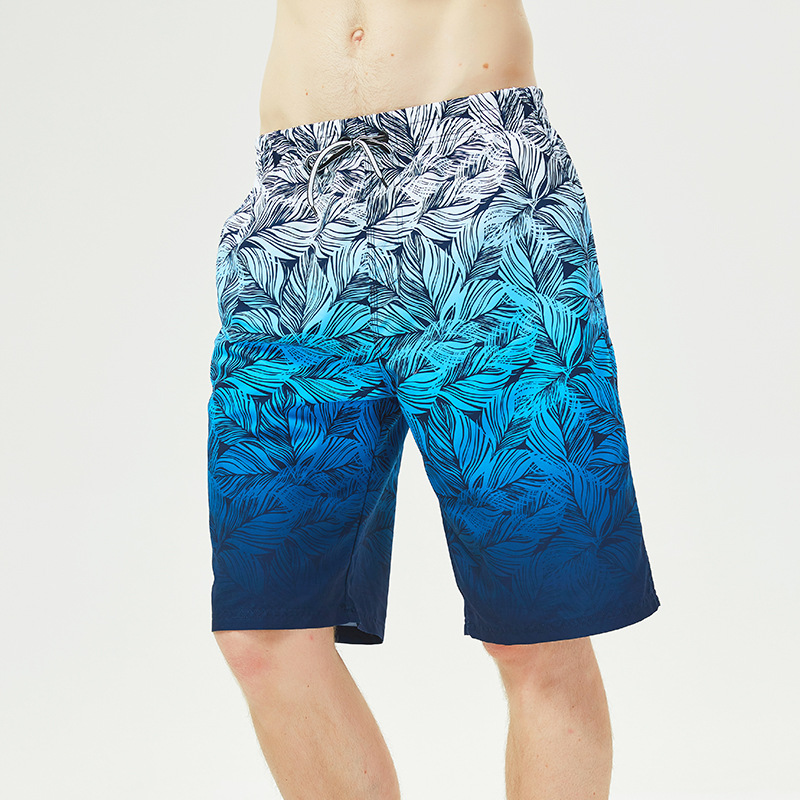 Comfortable Men's Quick Dry Beach Swim Shorts Plus Size Printed Waterproof Swim Trunks