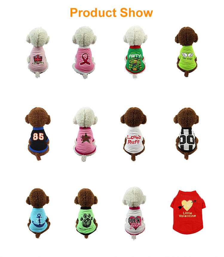 Medium Small Pets Wearing Clothes Elastic Material T-Shirt Cool Dog Clothes