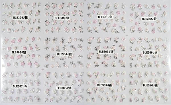 Silver Gel Nail Art Supplier Nail Wraps Nail Sticker with butterfly-BLEJ359