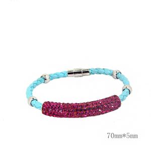 China Europ American Fashion Trendy Stainless Steel Geniune PU Leather Bracelet Bangle LBL215-9 wholesale