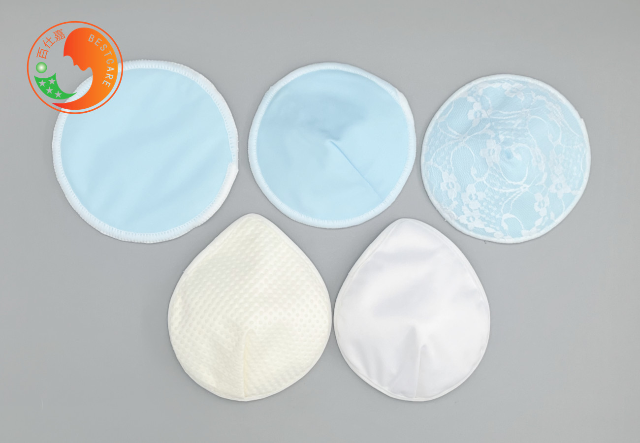 Flat Breastfeeding Pads Washable 12cm 14cm Nipple Milk Crinkle Free Soft Wearable ODM