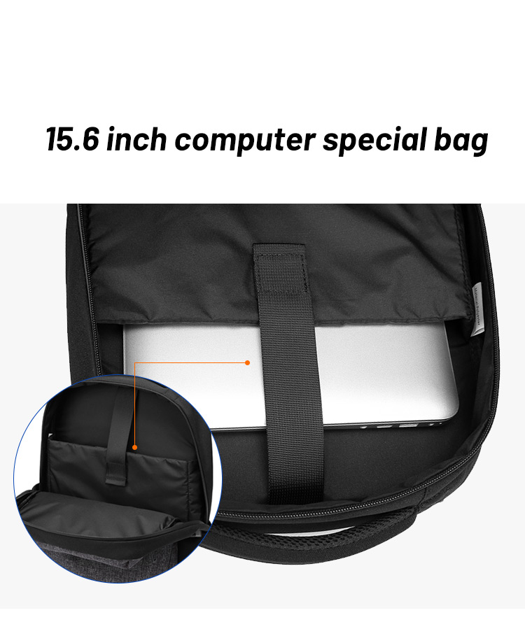 15.6 Inch USB Charge 19L Anti Theft Waterproof Men Backpack 0.7kg