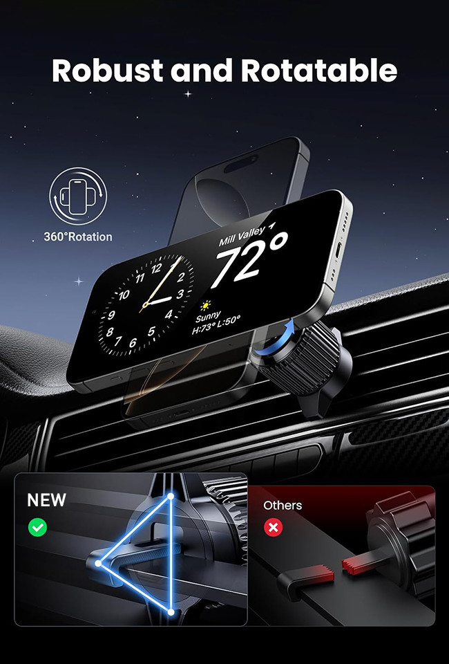Multiple Lighting Adjustments Magnetic Car Wireless Charging Bracket With Starry Sky Lighting Effect And High-End Design