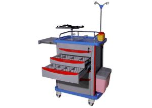 China Adjustable Hospital Medical Crash Cart With ABS Plastic Top Board wholesale