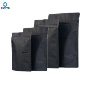 China Matte Black Zipper Doypack Mylar Stock Packaging Bags wholesale