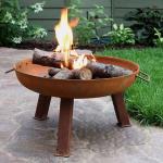 Gnee Garden Corten Steel Outdoor Rusty Metal Fire Pit Outdoor Wood Fire Pit