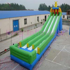 China Triple Lanes Giant Inflatable Water Slide Colorful For Outdoor / Rent wholesale