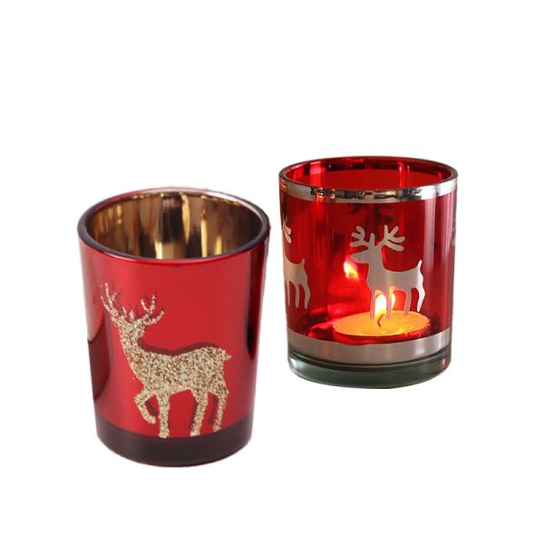 Bulk Electroplated Christmas Candle Jars: B2B Supply, Custom Logo, Durable for Candle Makers & Retailers