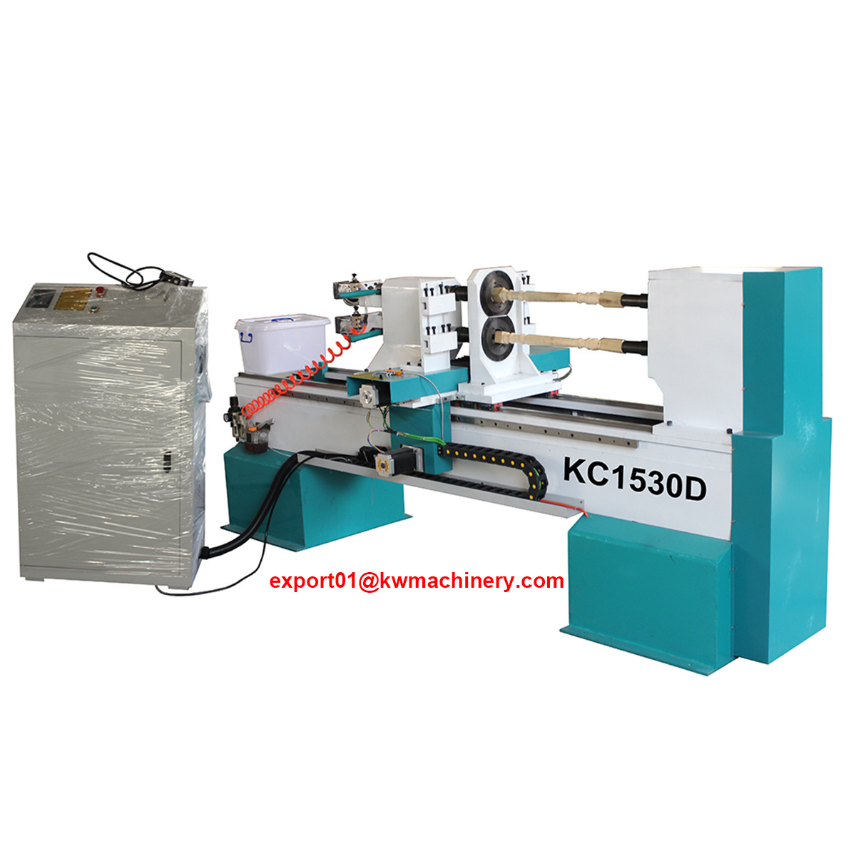 KC1530D CNC WOOD LATHE FACTORY IN CHINA DOUBLE SPINDLES CNC WOOD TURNING LATHE