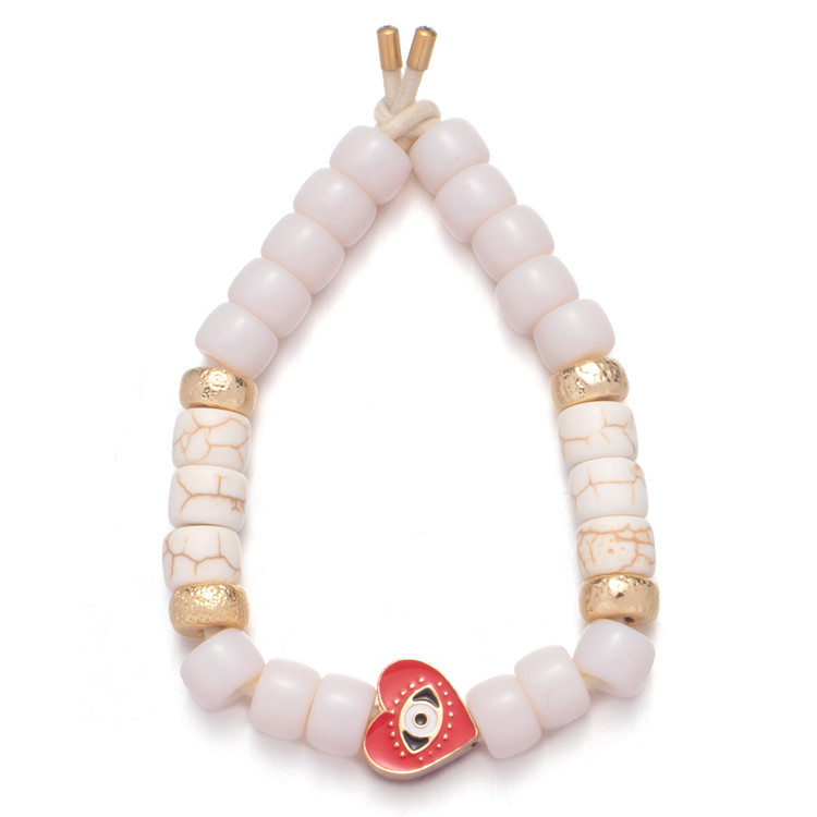 Eve Eyes Enamel Forte Beads Bracelet Elastic Adjustable With 2.0mm Enlarge Hole