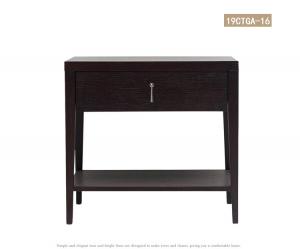 China Small Hotel Bedside Tables With Drawers , Living Room Wood Nightstand wholesale