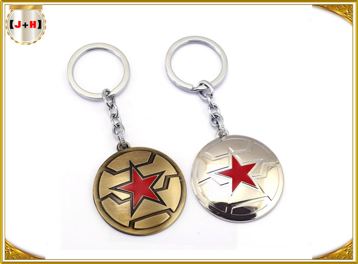 Brass Plated Metal Key Ring , Customised Key Chains With Free Laser Engraved Logo