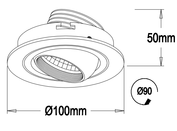 Warm White 3W 240LM Ultra Small High Quality Of Led Downlight With Aluminum 6063 Material